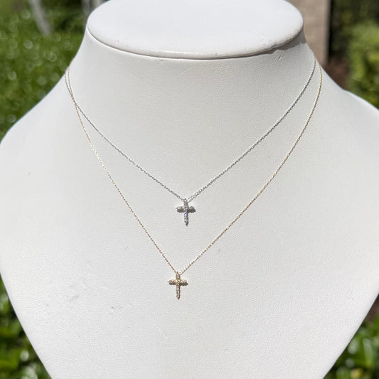 Cross Necklace in 18K Gold w/ Diamonds