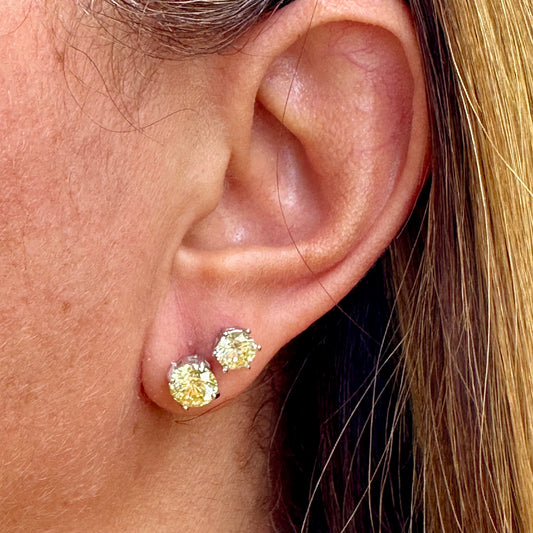 Yellow Earrings in Sterling Silver 925