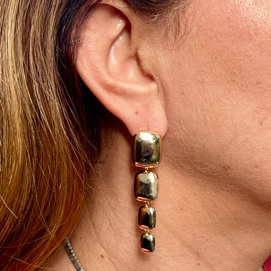 Four Squares Earrings in 18K Gold Plated