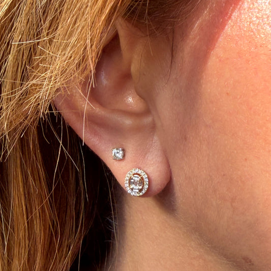 Cat Eye Earrings in 18K Gold w/ Diamonds