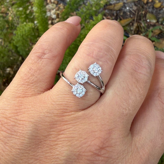 Adjustable Sun Ring in Sterling Silver 925