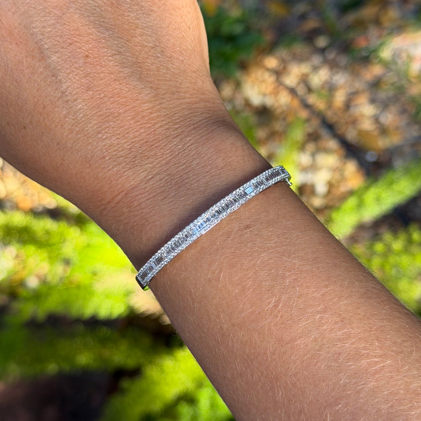 Baguette Bracelet in 18K White Gold