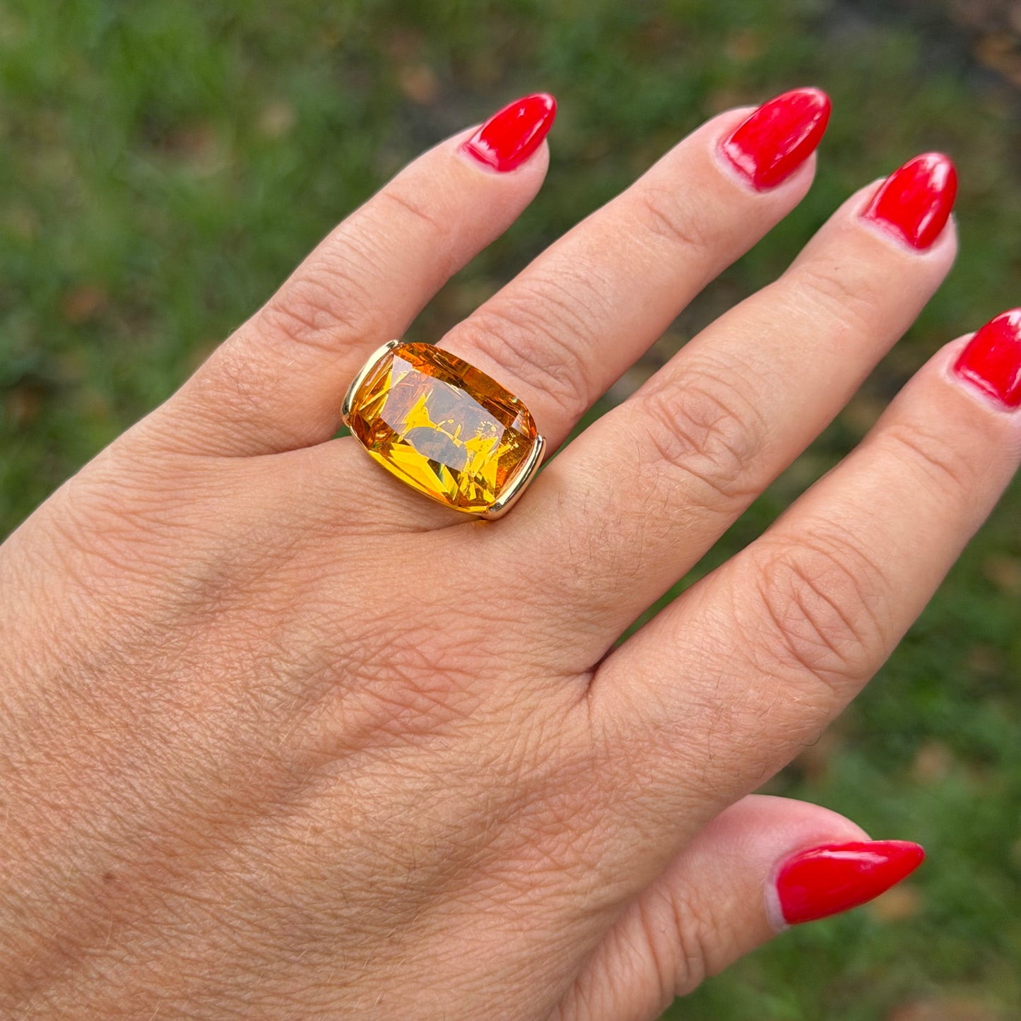 Rectangular Ring in 18K Gold Plated