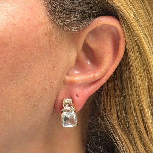 Square Earrings in 18K Gold Plated