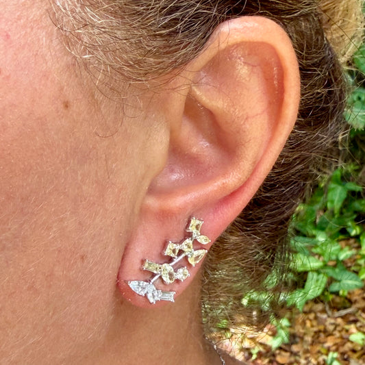 Citrine Ear Cuff in Sterling Silver 925