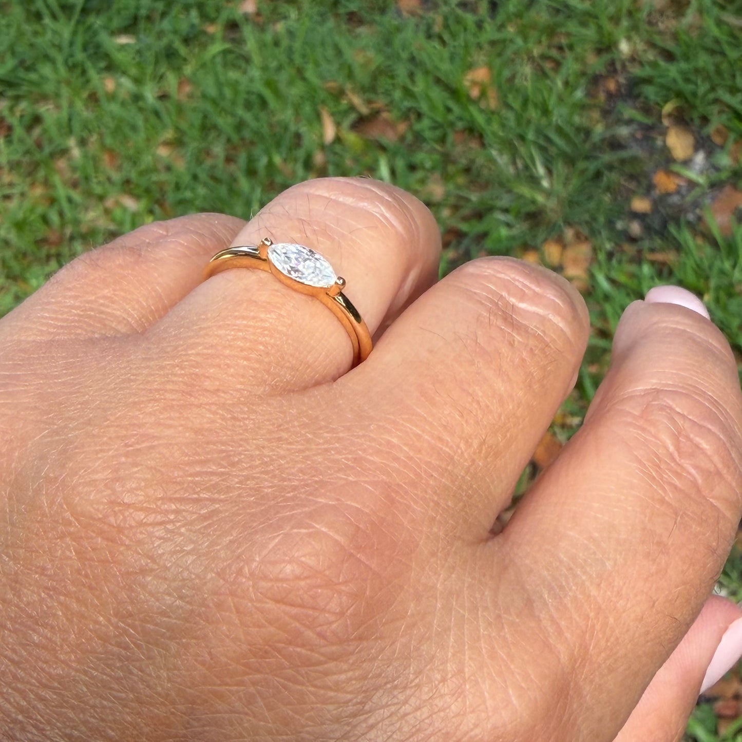 Moissanite Ring in Sterling Silver 925