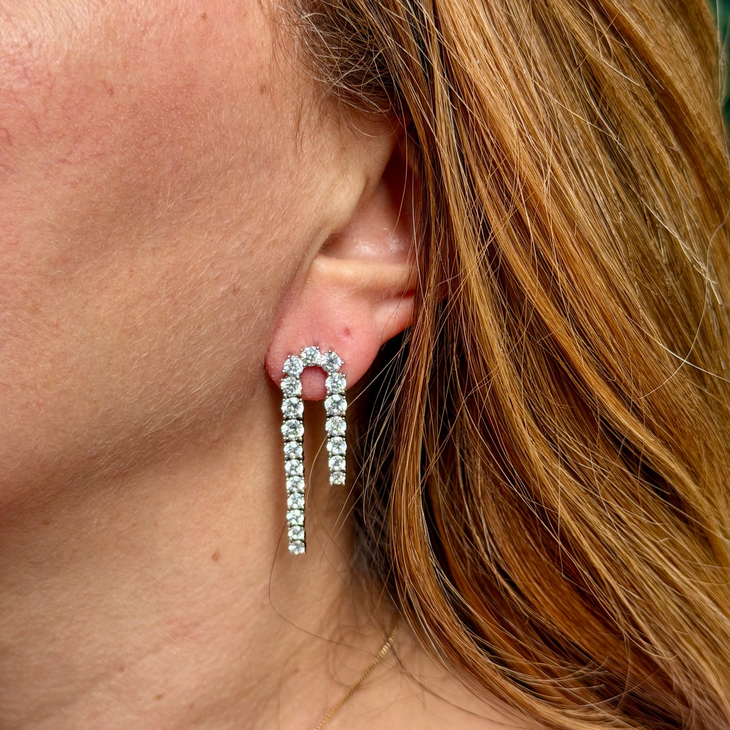 Tennis Earrings in Sterling Silver 925