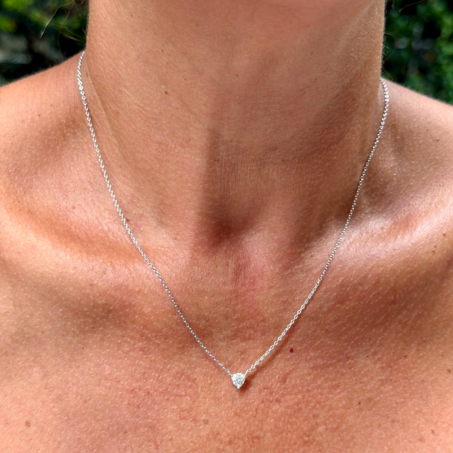 Triangle Moissanite Necklace in Sterling Silver 925