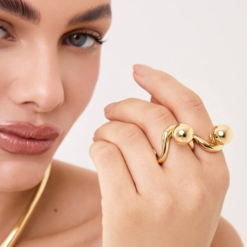 Pulso Ring in 18K Gold Plated by Anna Prata