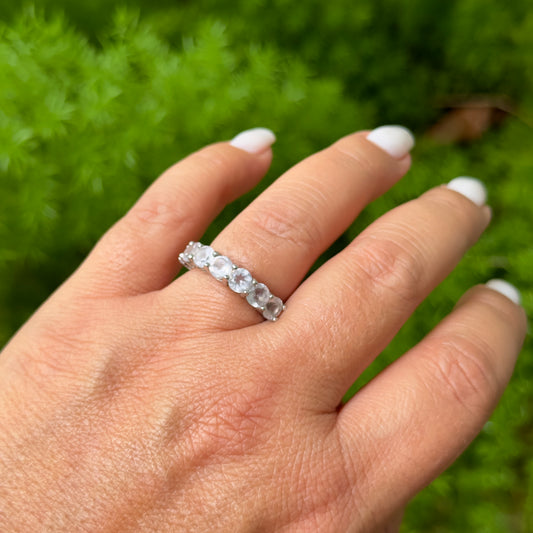 Pink Quartz Ring in Sterling Silver 925