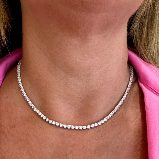 Riviera Necklace in 18K White Gold Plated