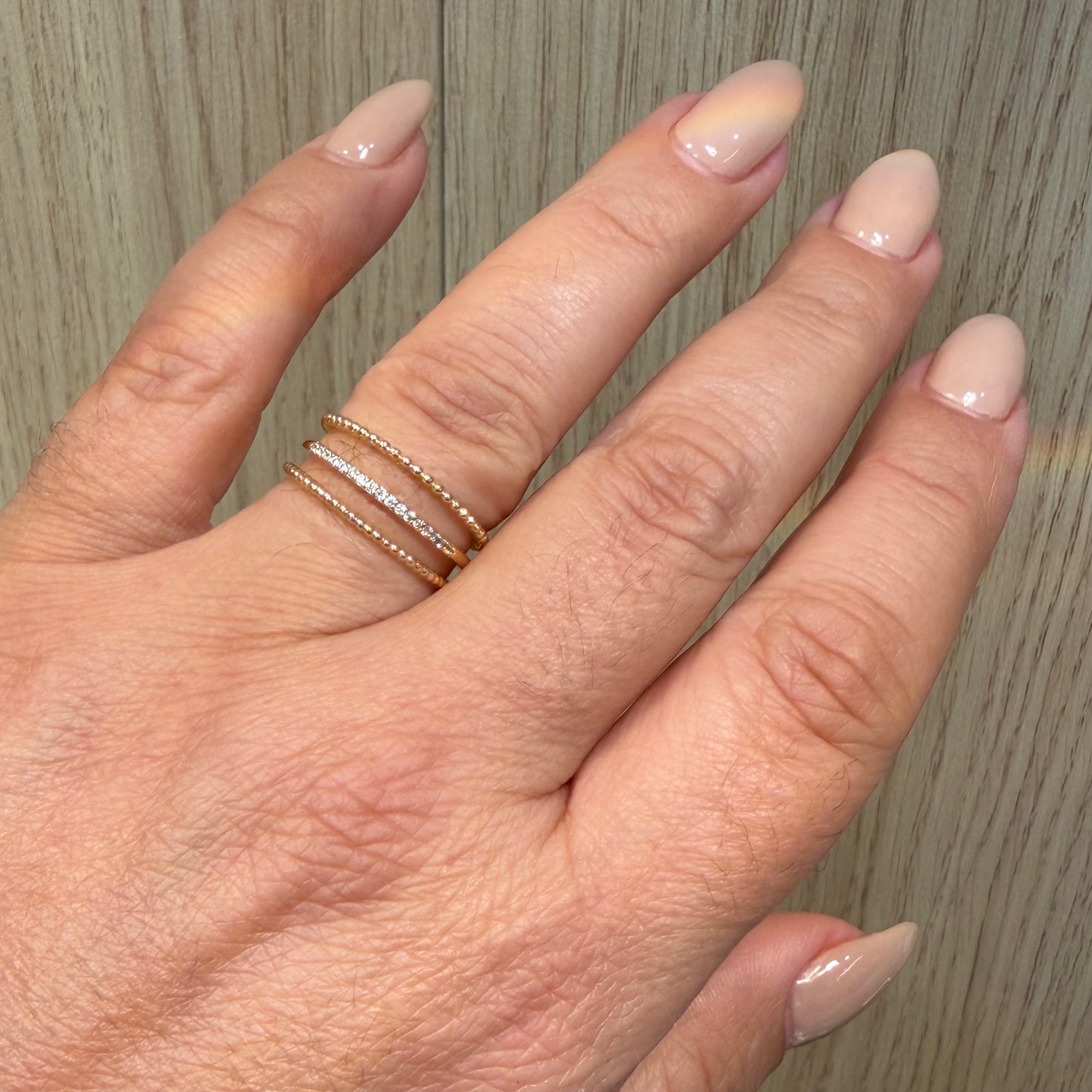 Adjustable Three Lines Ring in 18K Gold Plated