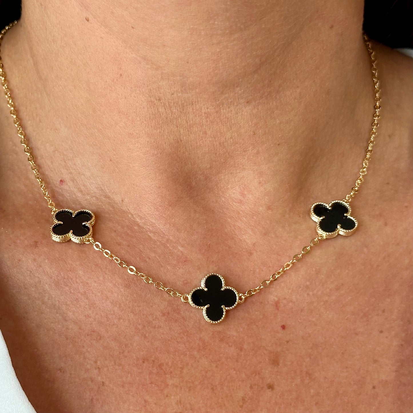 Three Clover Necklace in 18K Gold Plated