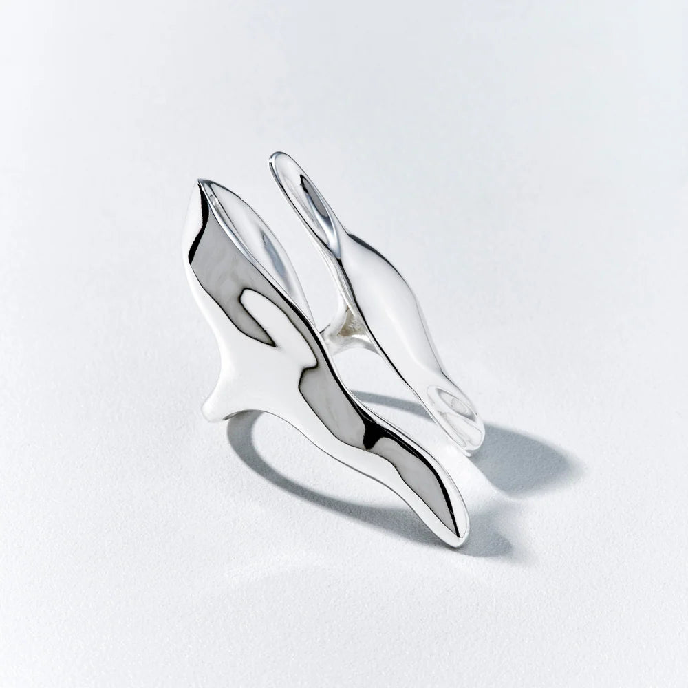 Adjustable Emilia Ring in 18K White Gold Plated by Anna Prata