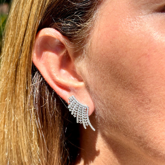 Wing Earrings in Sterling Silver 925