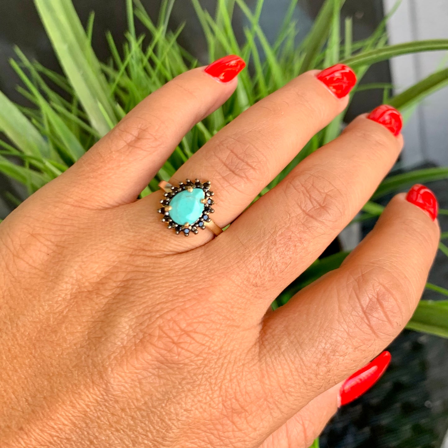 Turquoise Ring in 18K Gold Plated