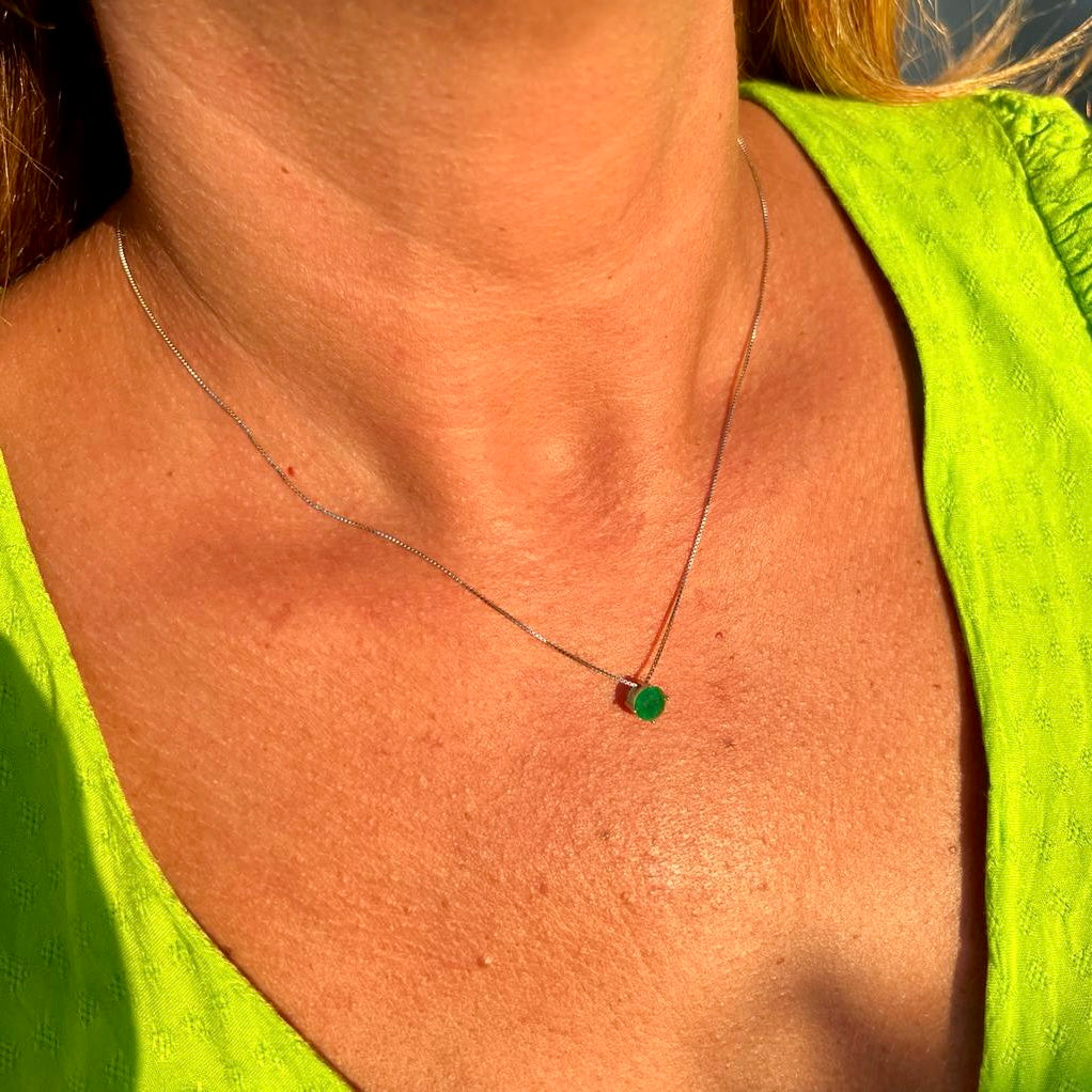 Emerald Necklace in Sterling Silver 925