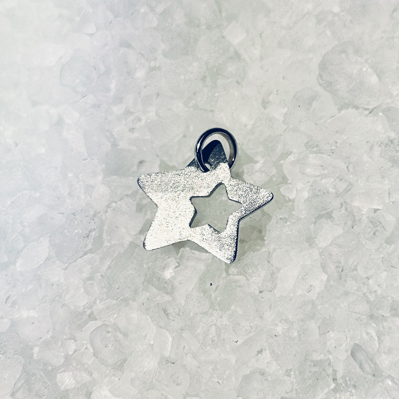 Star Pendant in 18K White Gold