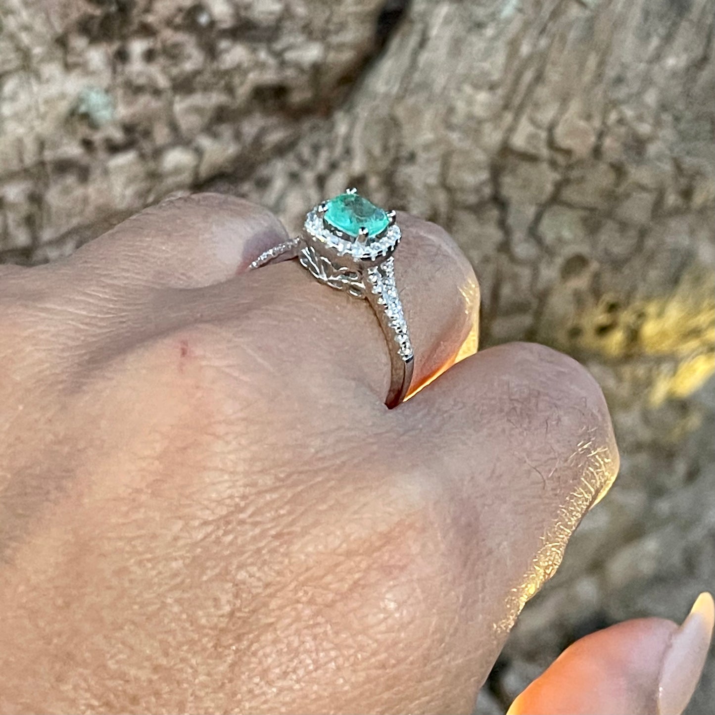Fusion Emerald Ring in Silver 925