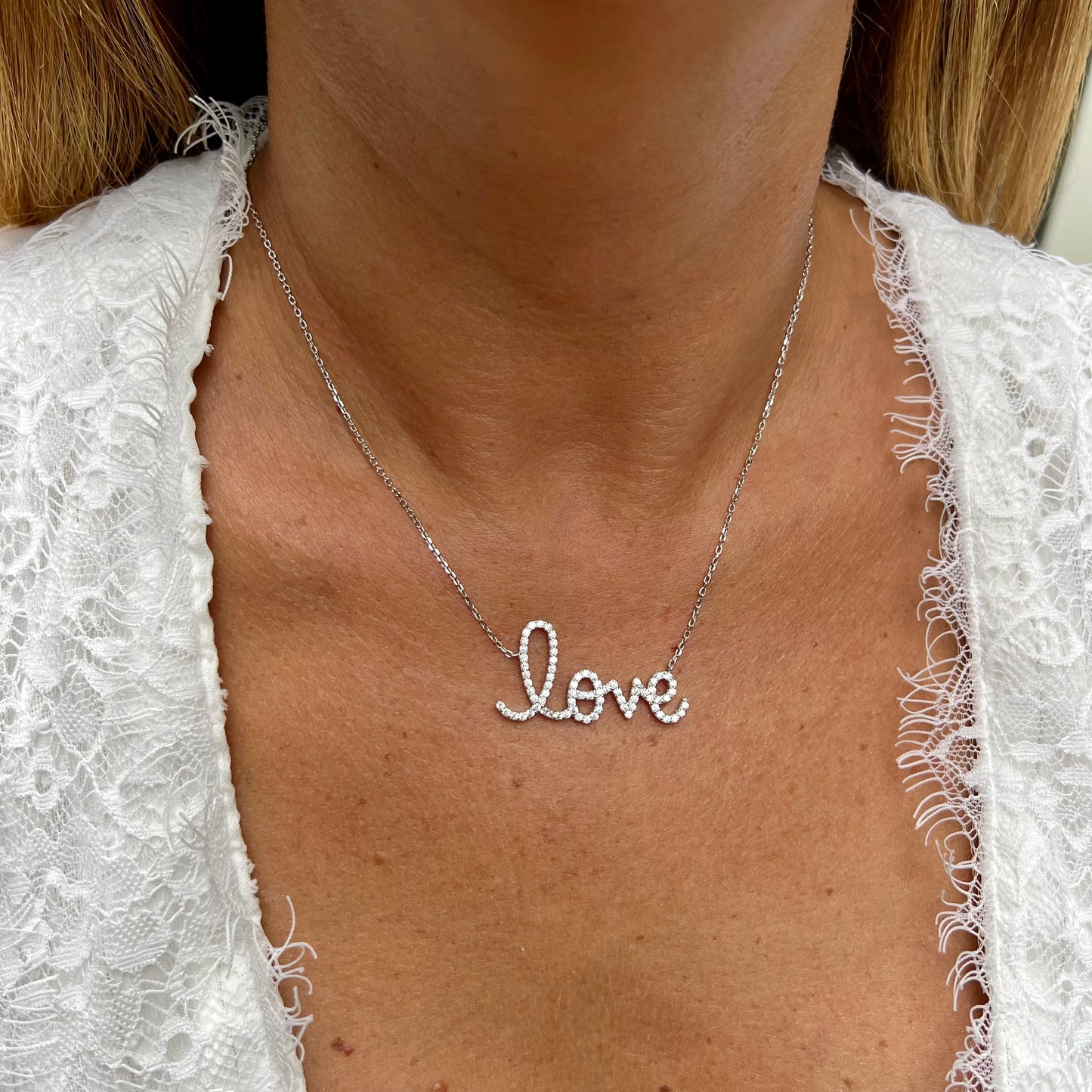 Love Necklace in Sterling Silver 925