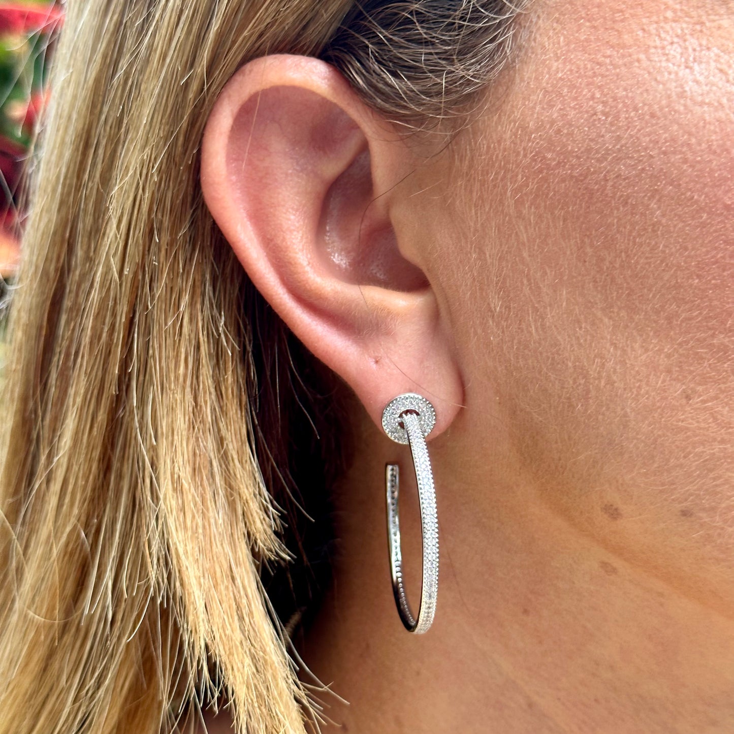 Celline Earrings in 18K White Gold Plated