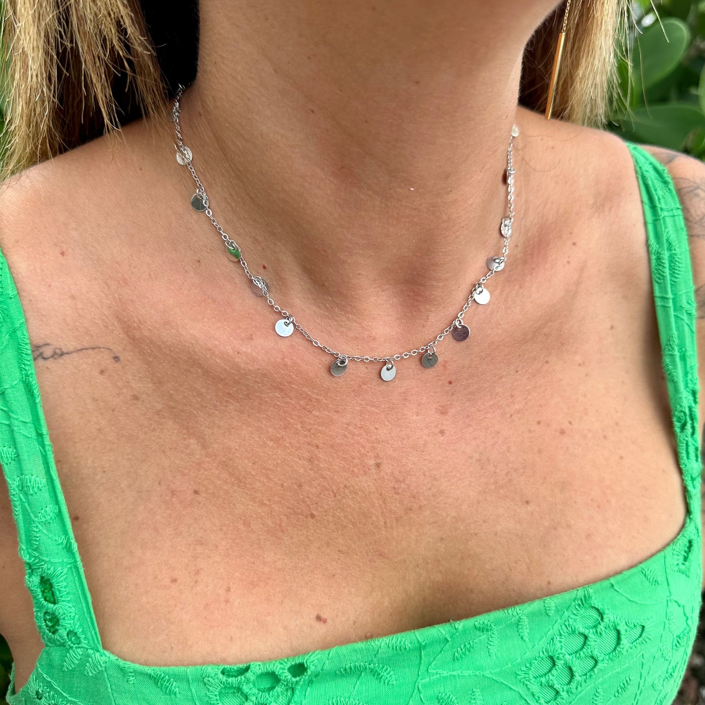 Little Balls Necklace in 18K White Gold Plated