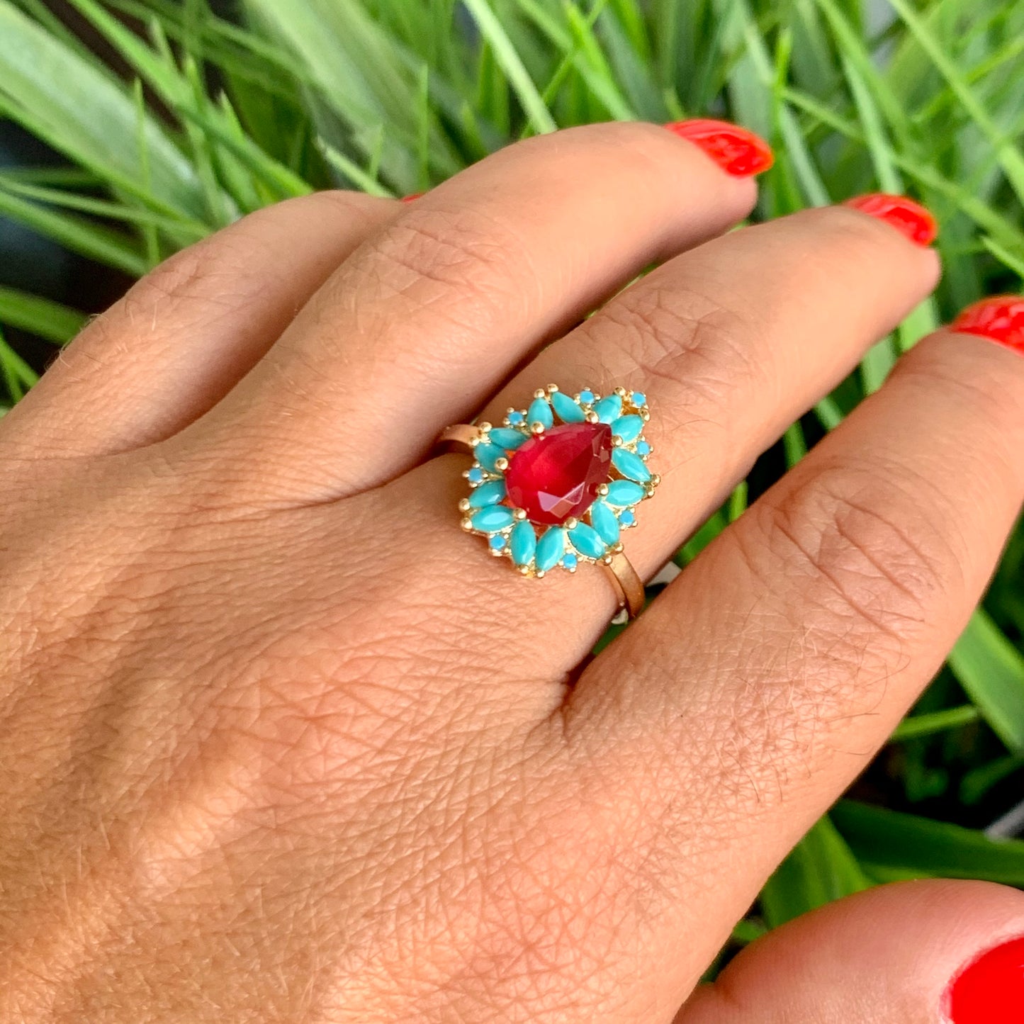 Nano Turquoise Ring in 18K Gold Plated