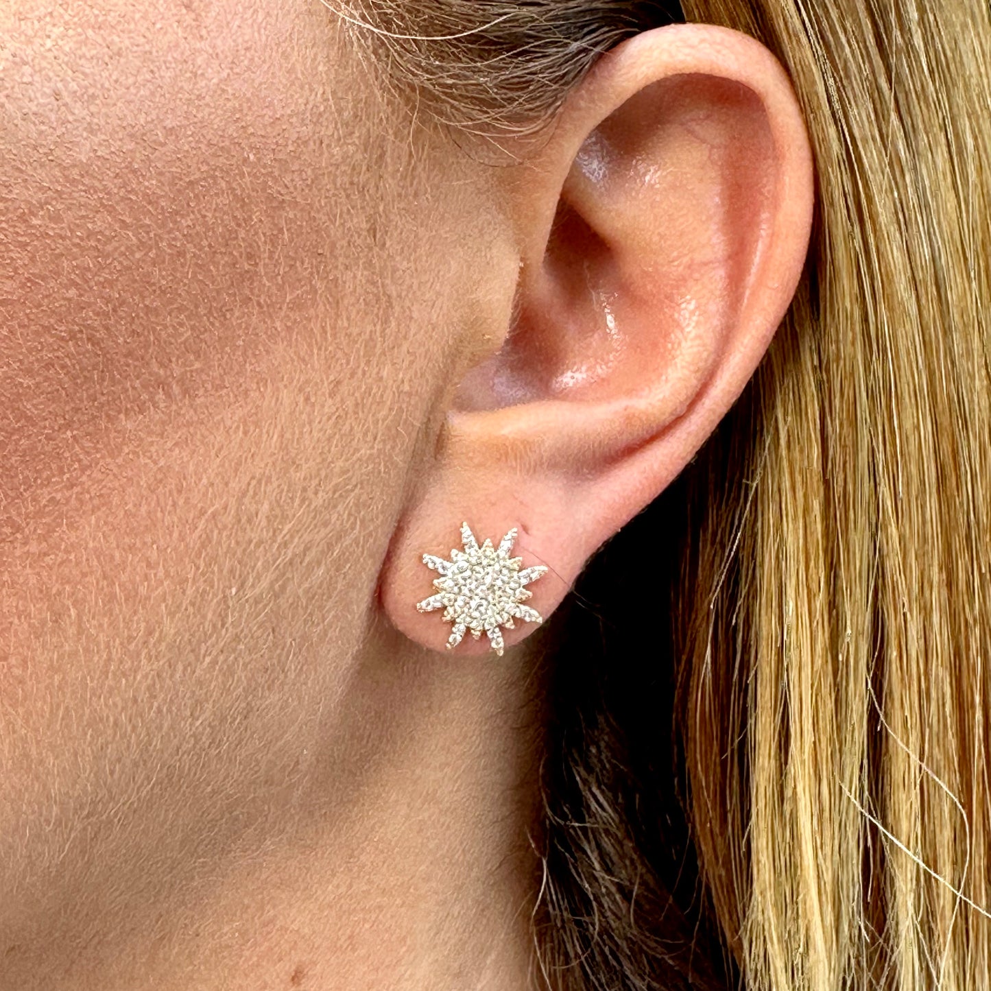 Sun Earrings in Sterling Silver 925