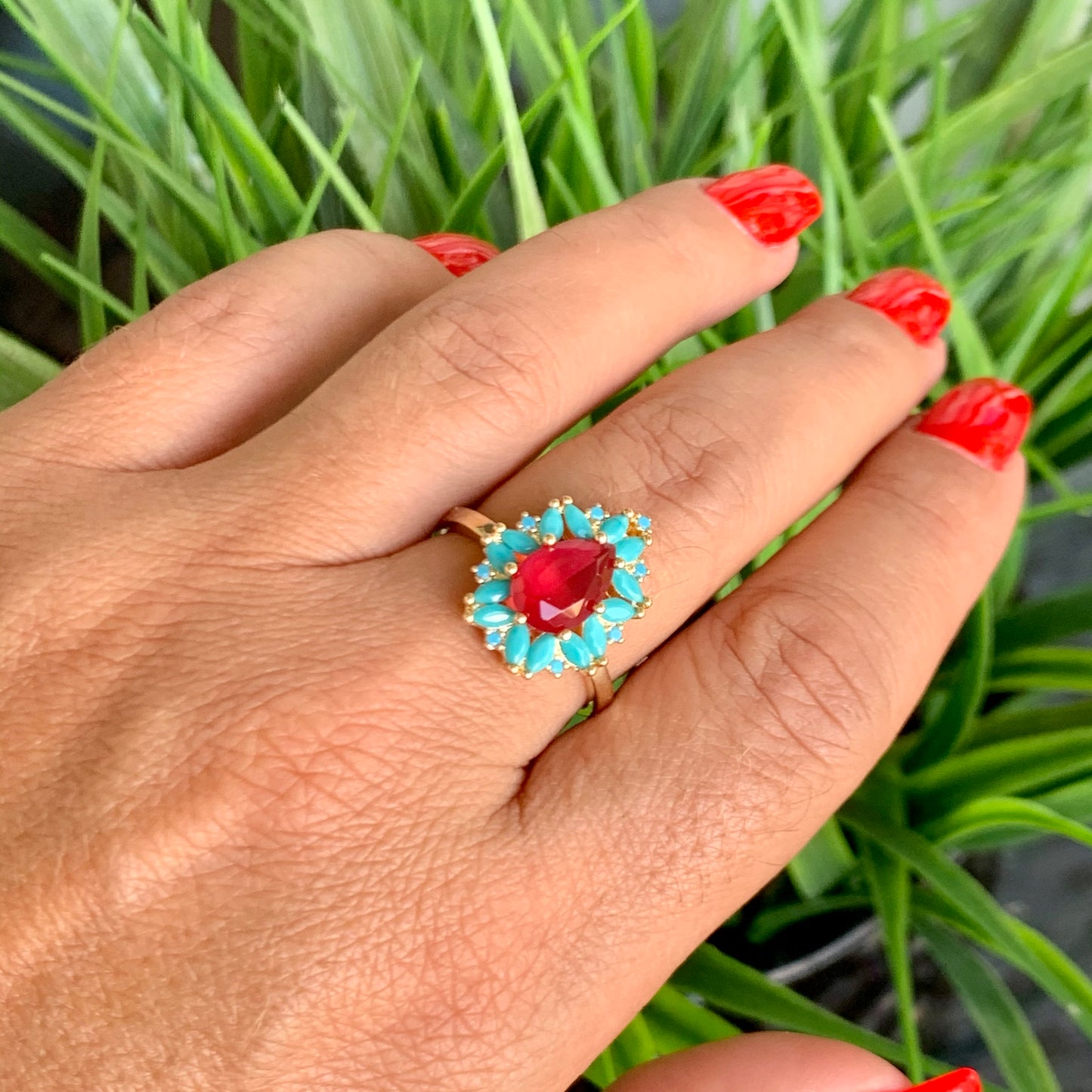 Nano Turquoise Ring in 18K Gold Plated