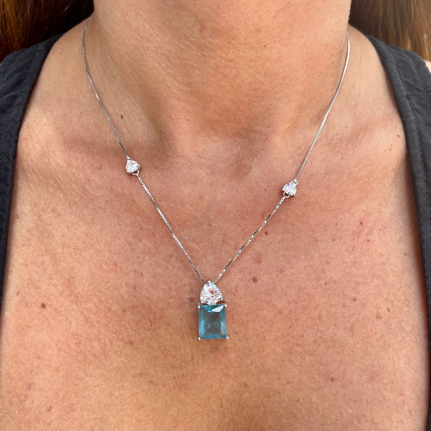 Adjustable Topaz Necklace in Sterling Silver 925