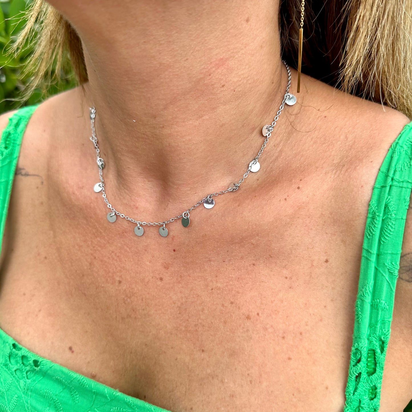 Little Balls Necklace in 18K White Gold Plated