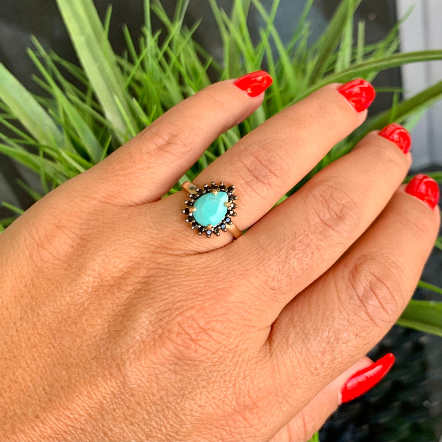 Turquoise Ring in 18K Gold Plated
