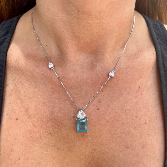 Adjustable Topaz Necklace in Sterling Silver 925