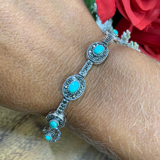 Turquoise Bracelet in Sterling Silver 925