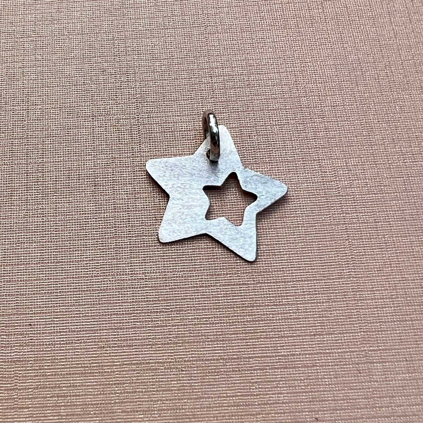 Star Pendant in 18K White Gold