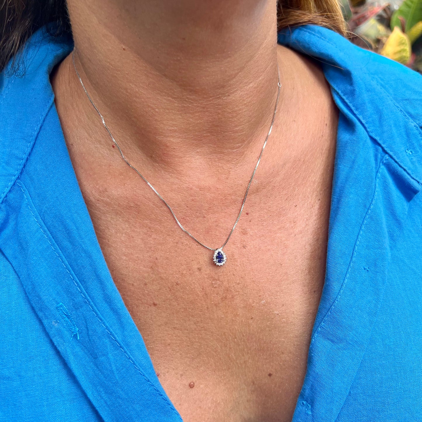 Little Drop Tanzanite Necklace in Sterling Silver 925