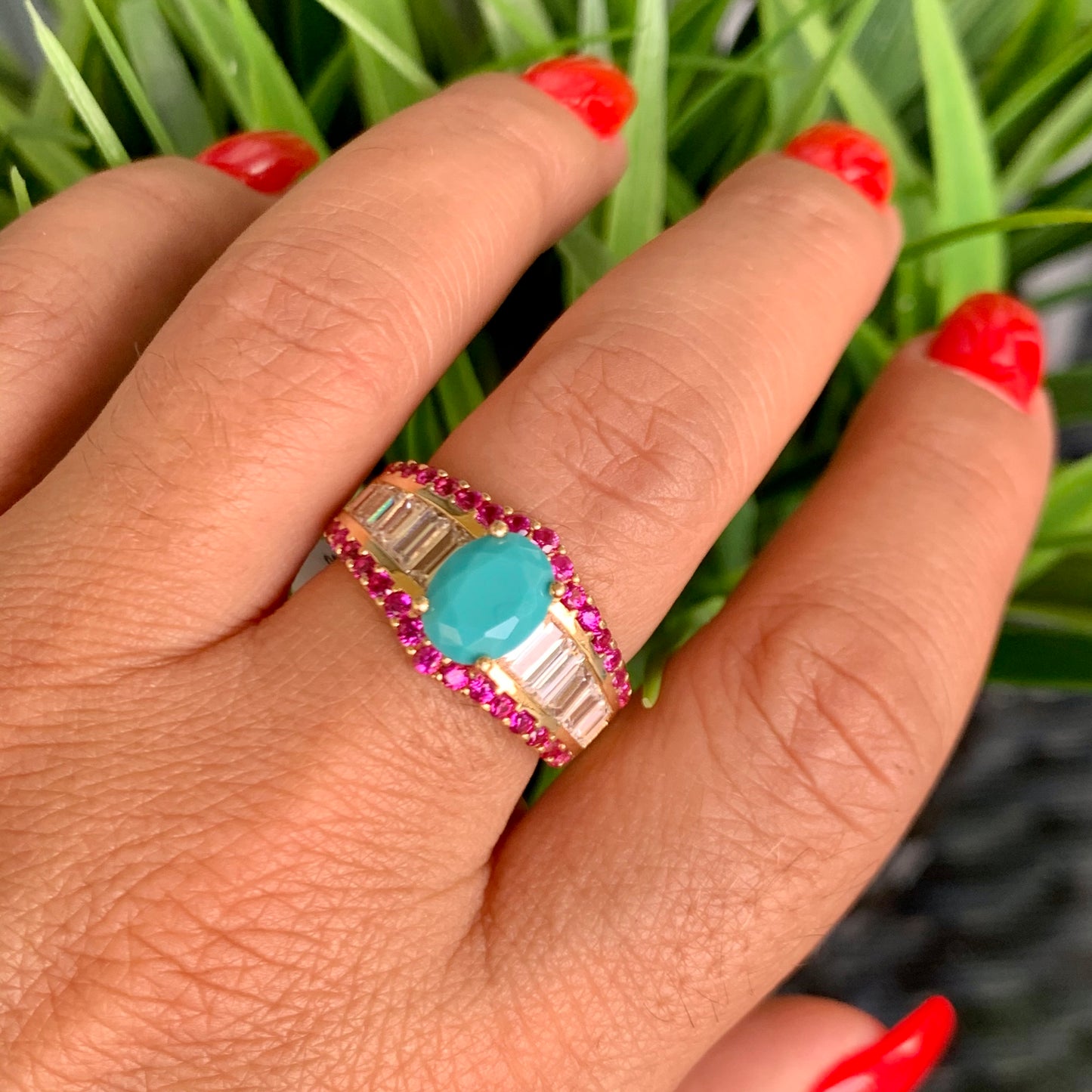 Lidy Turquoise Ring in 18K Gold Plated