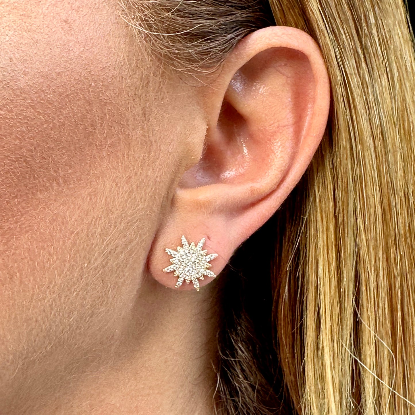 Sun Earrings in Sterling Silver 925