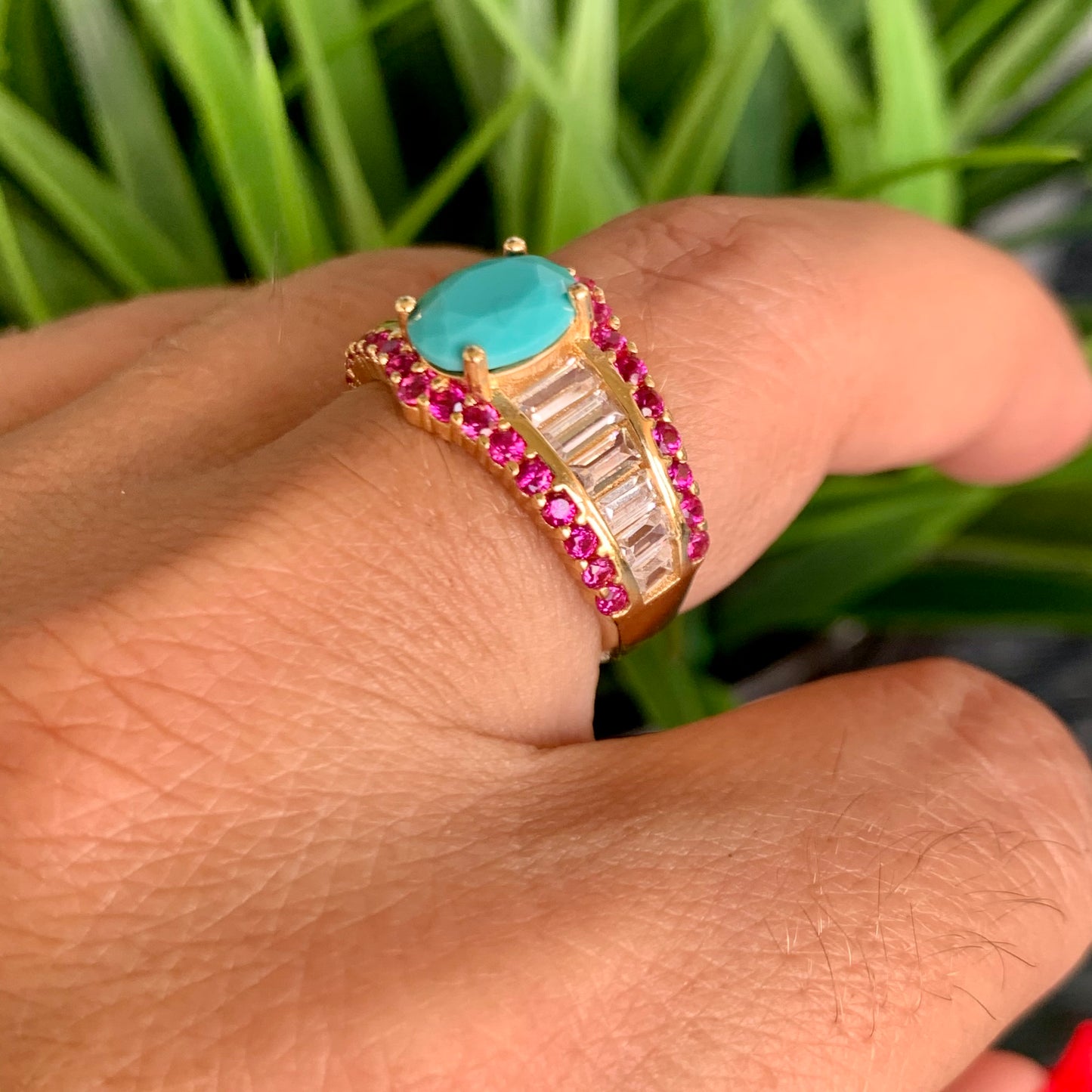 Lidy Turquoise Ring in 18K Gold Plated