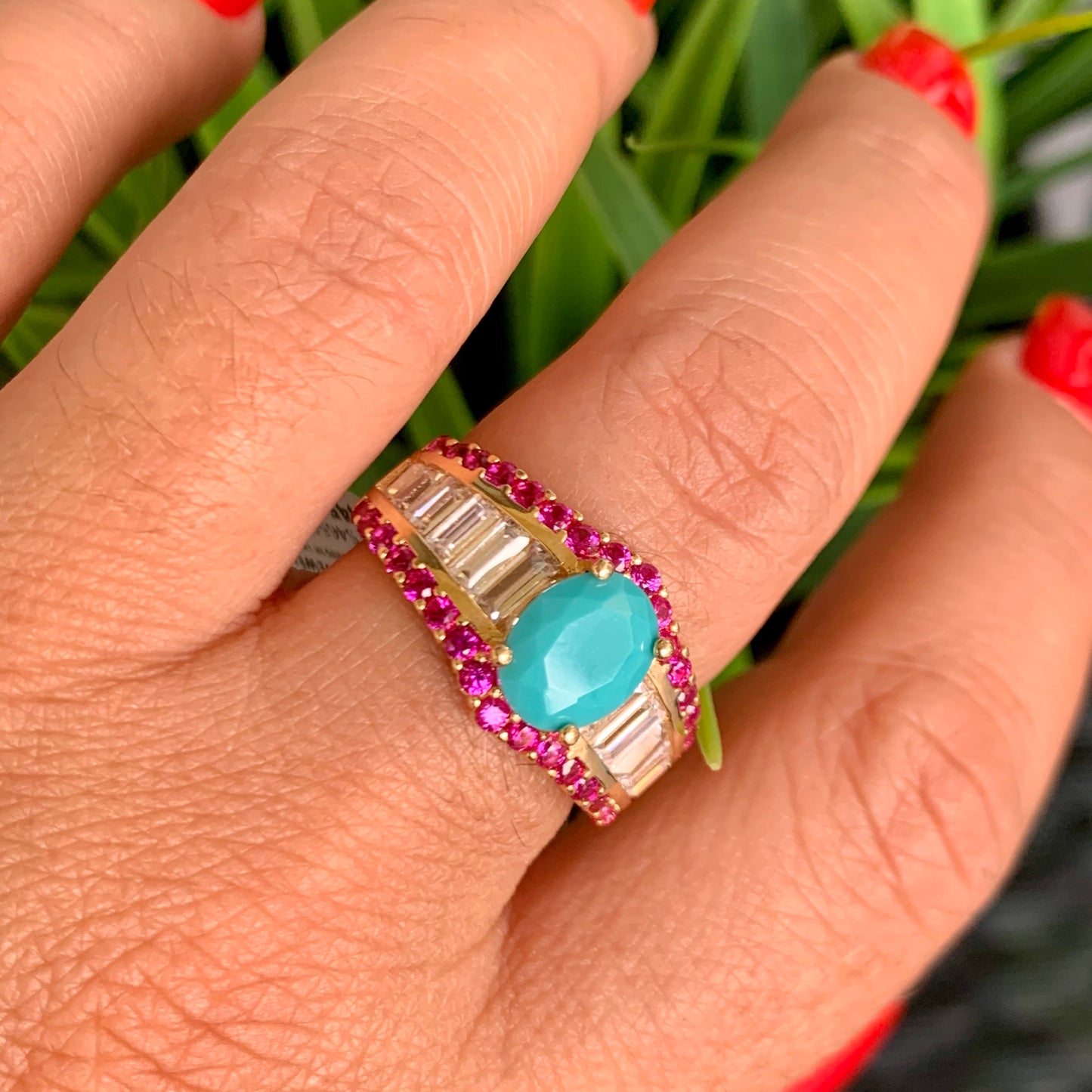 Lidy Turquoise Ring in 18K Gold Plated